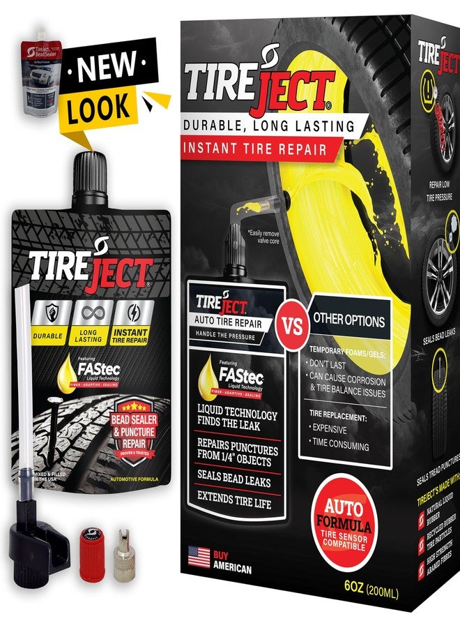 TireJect Automotive Sedan/Crossover/Truck 2-in-1 Tire Sealant & Bead Sealer Kit for tire repair of leaks and punctures - Image 1